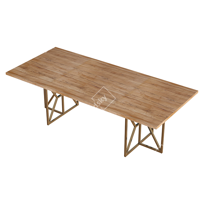 Modern Hayes Rectangular Dining Table 3D model image 7