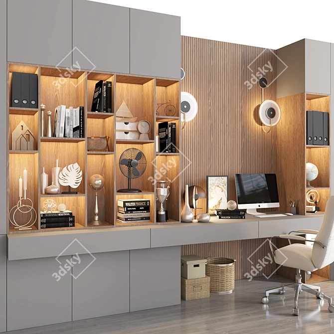 Sleek Office Furniture Set 3D model image 3