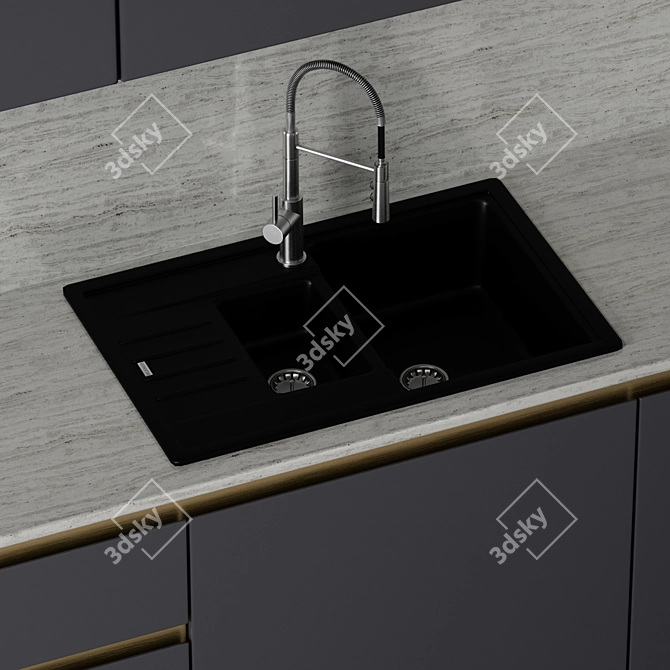 Versatile Kitchen Set: Samsung Appliances & Modern Cabinets 3D model image 4
