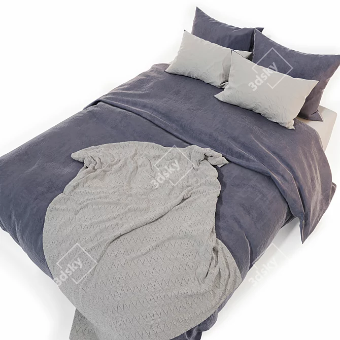 Luxurious Linen House Quilt Cover 3D model image 2