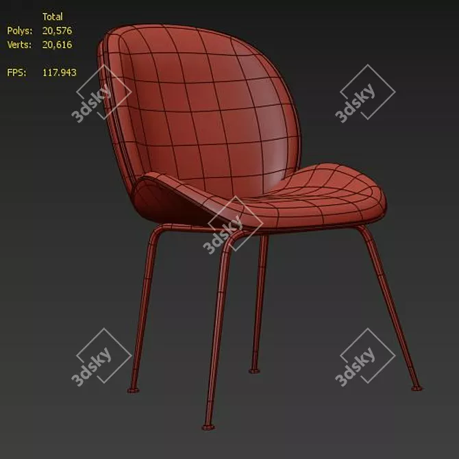  Luxe Velvet Side Chair: Wayfair Beijing 3D model image 4