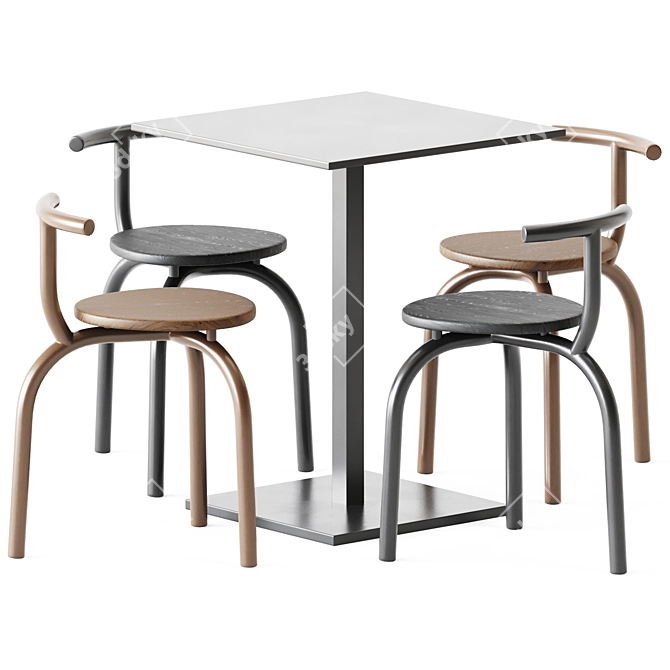 Modern Dining Set: Table Dado S60 & Ogle Chair 3D model image 1