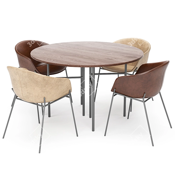 Round Mingle Dining Table 3D model image 1