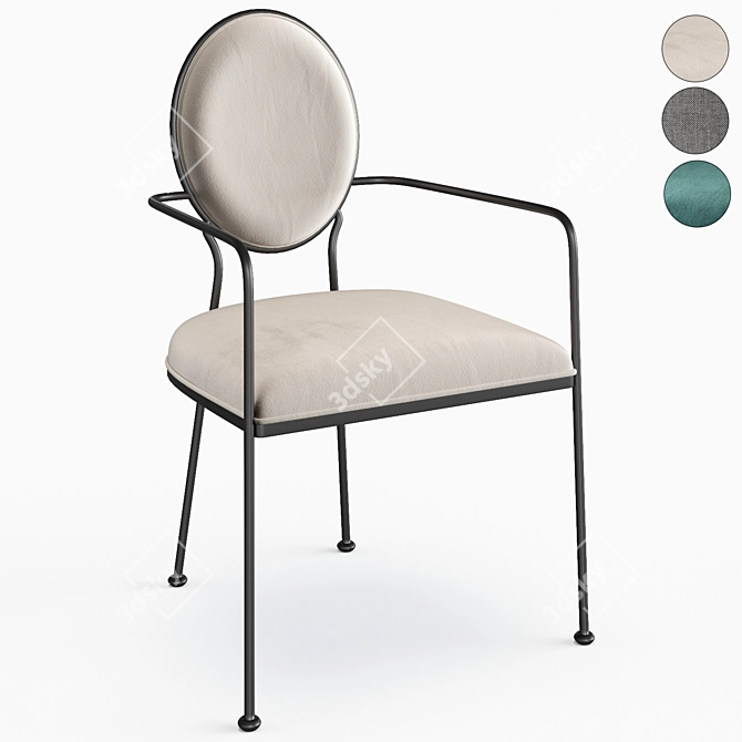 Elegant Cairo Linen Armchair 3D model image 1