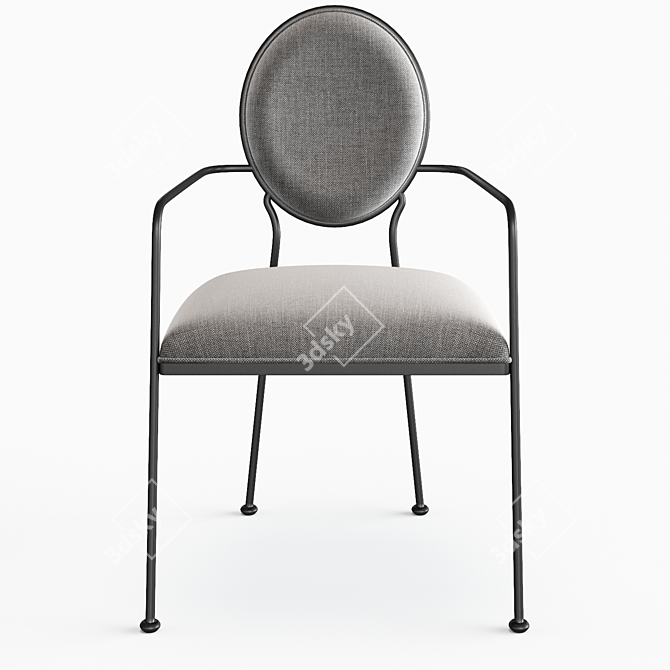 Elegant Cairo Linen Armchair 3D model image 2