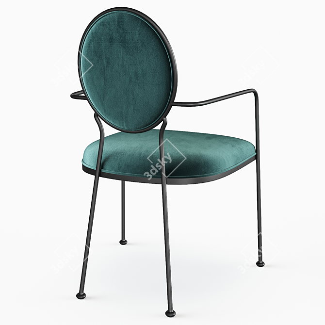 Elegant Cairo Linen Armchair 3D model image 3