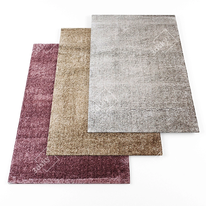 7-Piece Random Set of Rugs 3D model image 1