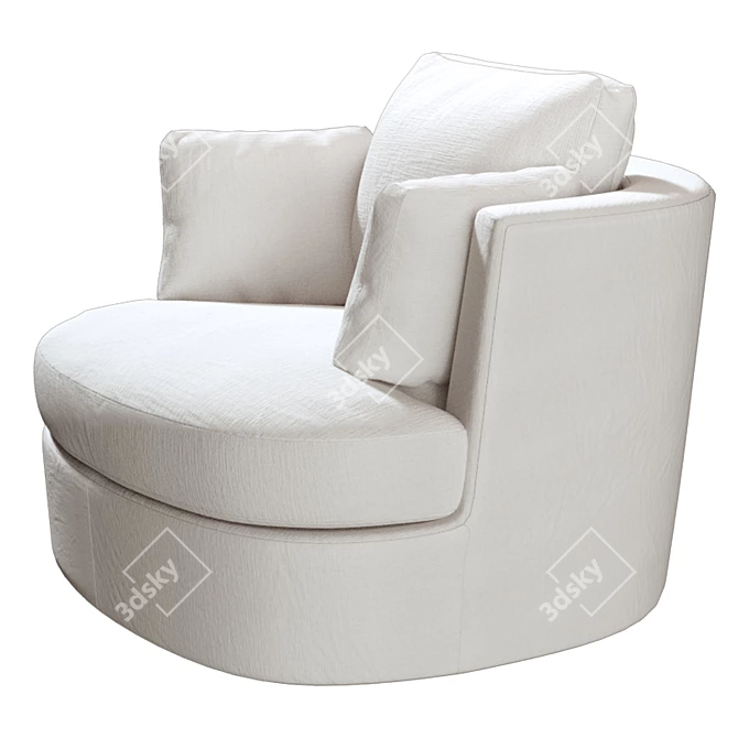 Island of Relaxation: Clarissa Swivel Chair 3D model image 3