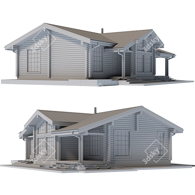 Nordic Dream: Scandinavian House 3D model image 3