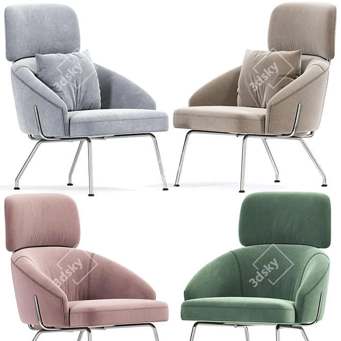 Contemporary Bonaldo Bahia Armchair 3D model image 2