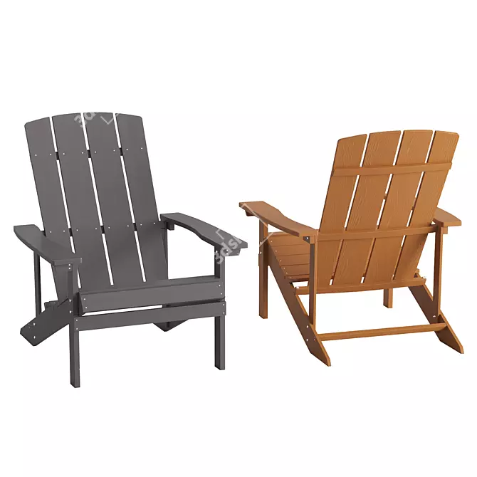 Weatherproof Adirondack Garden Chair 3D model image 2