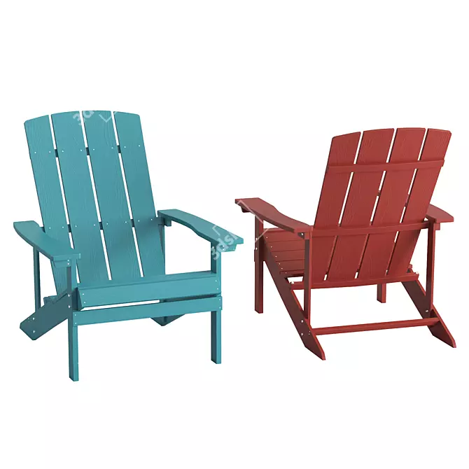 Weatherproof Adirondack Garden Chair 3D model image 3