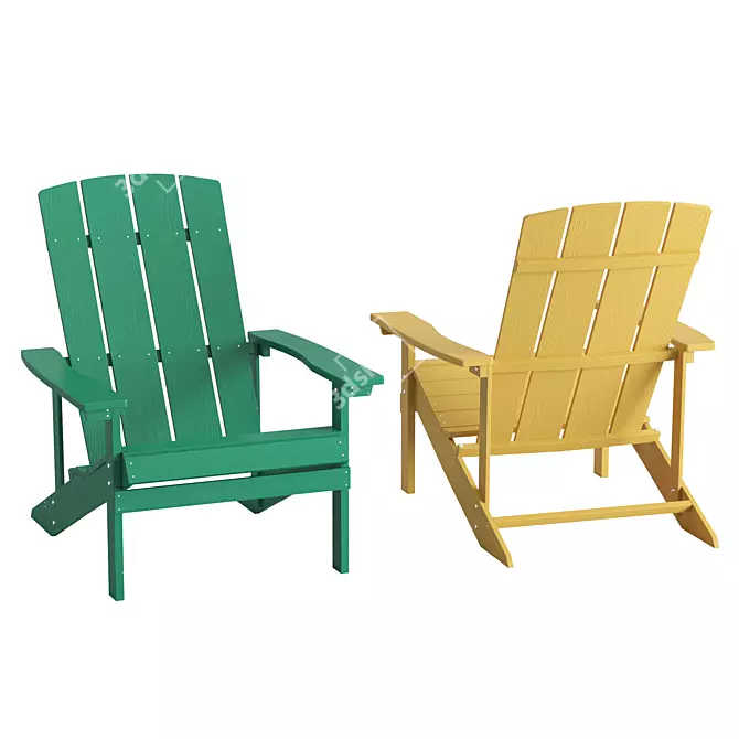 Weatherproof Adirondack Garden Chair 3D model image 4