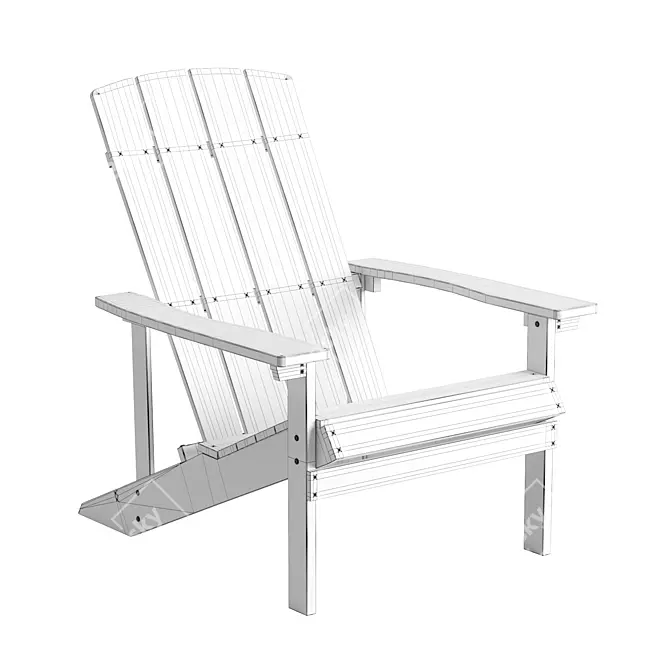 Weatherproof Adirondack Garden Chair 3D model image 5