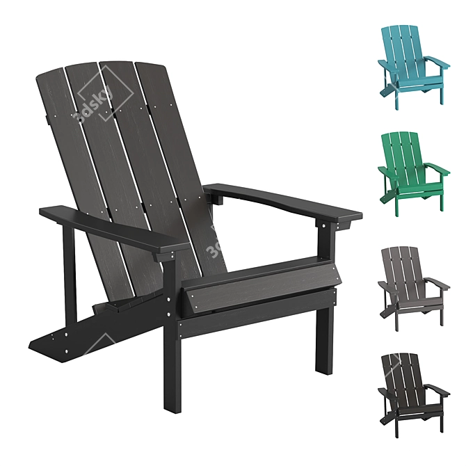 Weatherproof Adirondack Garden Chair 3D model image 8