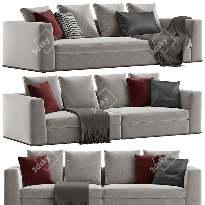 Elegant Minotti Powell Sofa: Sleek Design, Maximum Comfort 3D model image 1