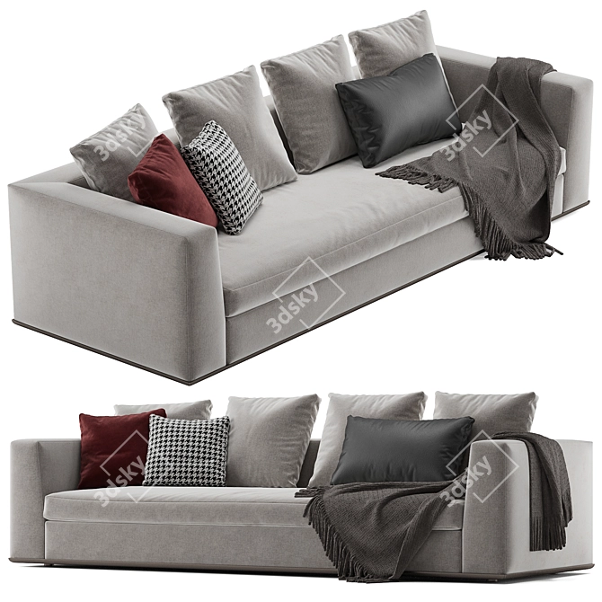 Elegant Minotti Powell Sofa: Sleek Design, Maximum Comfort 3D model image 3