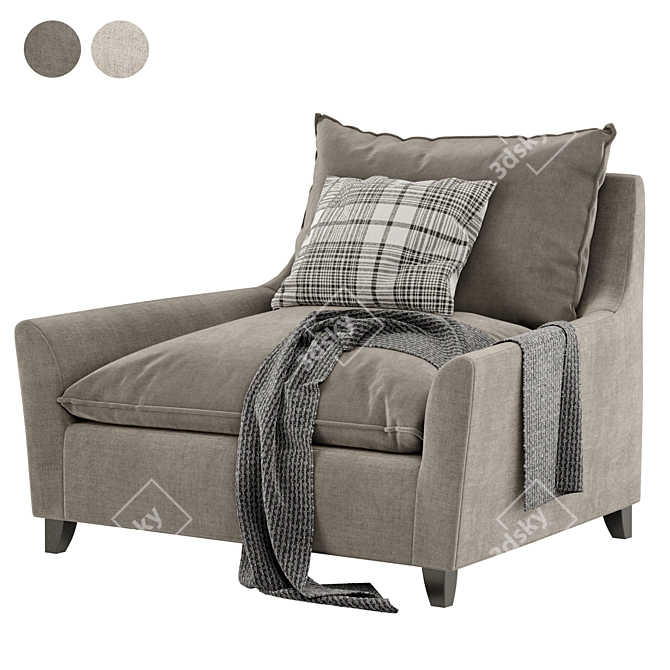 Cozy Bliss Down Filled Armchair 3D model image 1