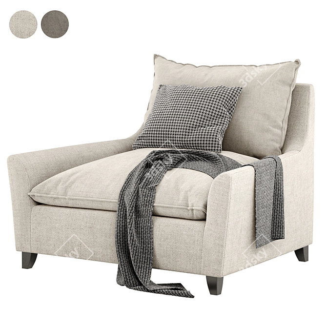 Cozy Bliss Down Filled Armchair 3D model image 2