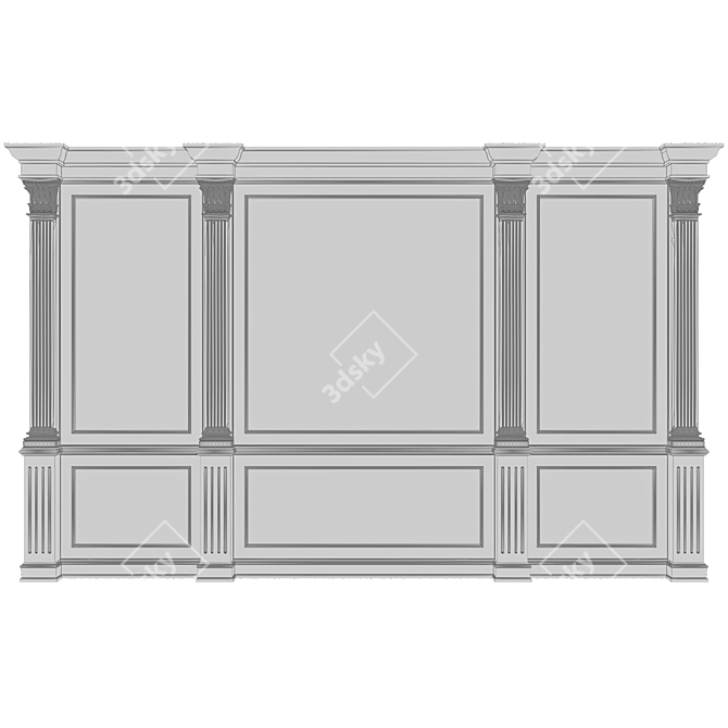 Decorative Stucco Wall Panel 3D model image 4