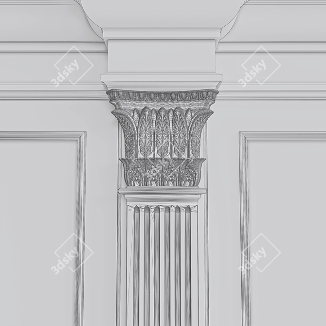 Decorative Stucco Wall Panel 3D model image 5