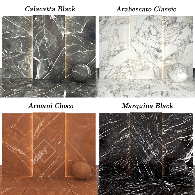 Marble Collection: Luxury Tiles & Slabs 3D model image 2