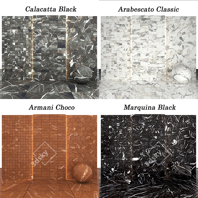 Marble Collection: Luxury Tiles & Slabs 3D model image 3