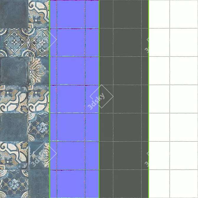 Versatile Wall Tile Collection 3D model image 4