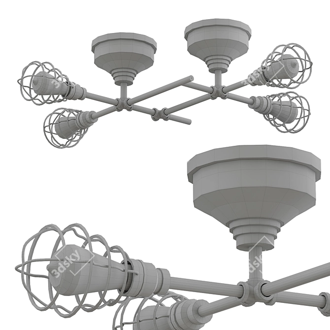 Brass Wire Cage: Sleek, Modern Design 3D model image 2
