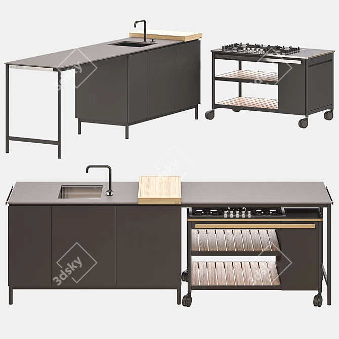 NORMA Outdoor Kitchen: Stylish, Versatile, and Functional 3D model image 2