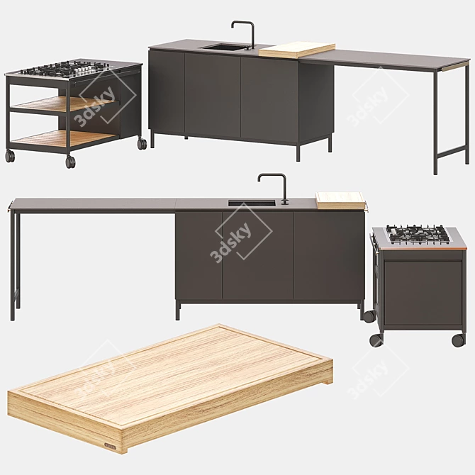 NORMA Outdoor Kitchen: Stylish, Versatile, and Functional 3D model image 3