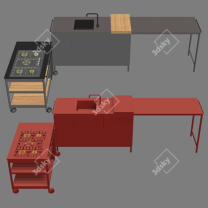 NORMA Outdoor Kitchen: Stylish, Versatile, and Functional 3D model image 5