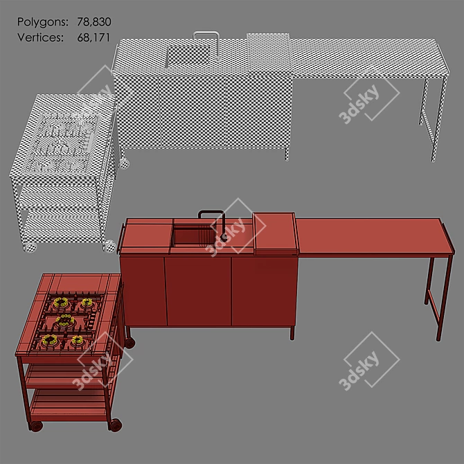 NORMA Outdoor Kitchen: Stylish, Versatile, and Functional 3D model image 6