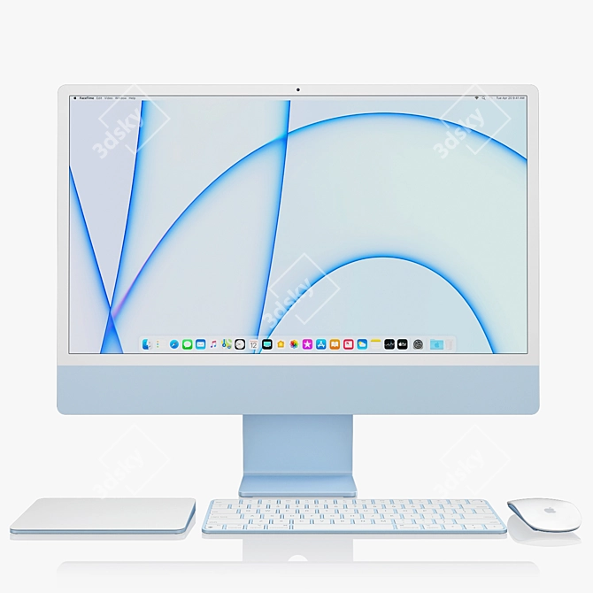Sleek Apple iMac 2021: Supreme Performance 3D model image 1