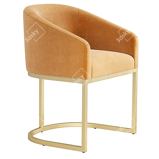 Elegant Emery Barrelback Armchair 3D model image 3