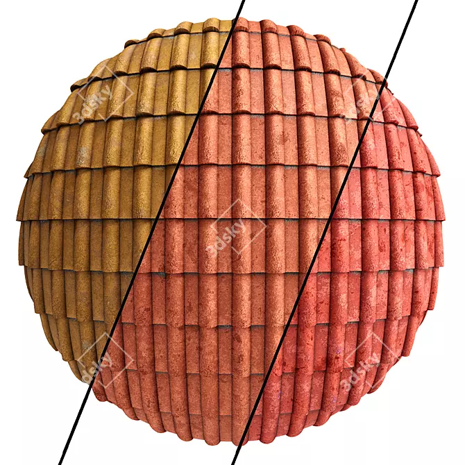 Versatile Roof Tile Materials in 3 PBR Colors | 4k Res. 3D model image 1
