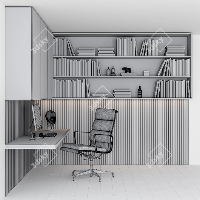 ErgoHome Office Desk Set 3D model image 4