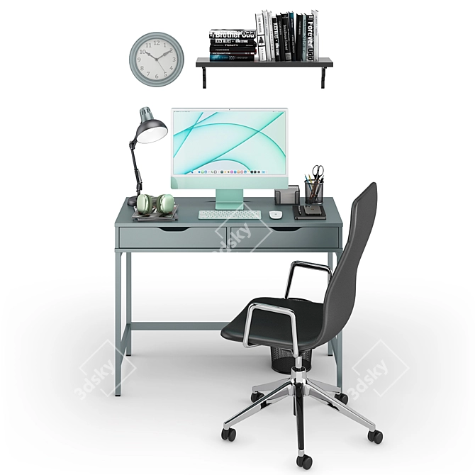Green iMac Workspace: Complete Set for Productivity 3D model image 2
