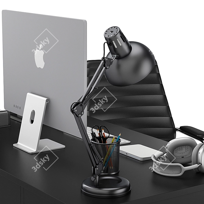 Silver iMac: The Ultimate Workplace Solution 3D model image 6