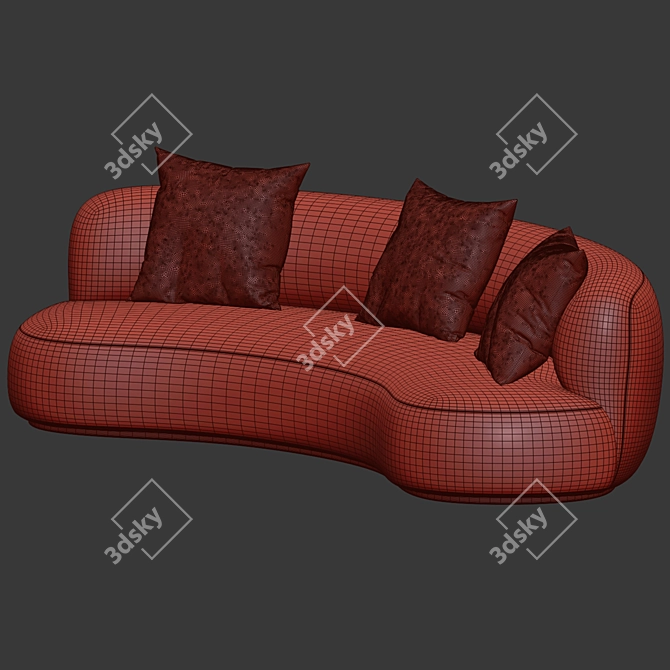 Elegant Augustin Rose Sofa 3D model image 2