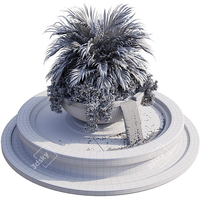  Green Oasis Fountain: Modern Plant & Water Feature 3D model image 4