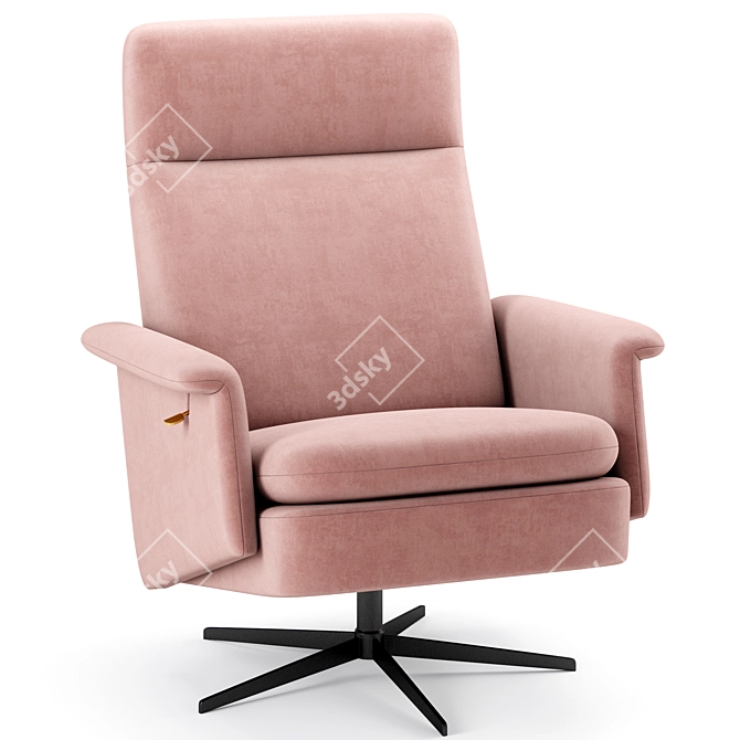 Modern Crescent Swivel Recliner 3D model image 3