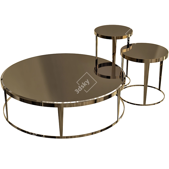 Elegant Amadeus Mirrored Coffee Table 3D model image 1