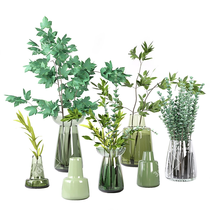 Greenery Bliss: Vases of Natural Elegance 3D model image 9