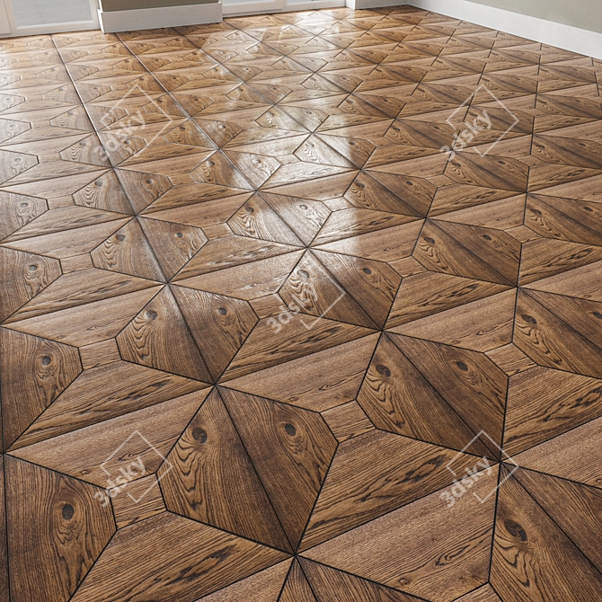 Title: Seamless Oak Parquet Tiles 3D model image 1