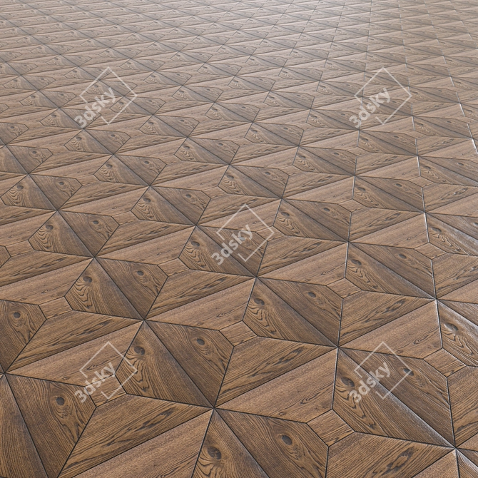 Title: Seamless Oak Parquet Tiles 3D model image 4