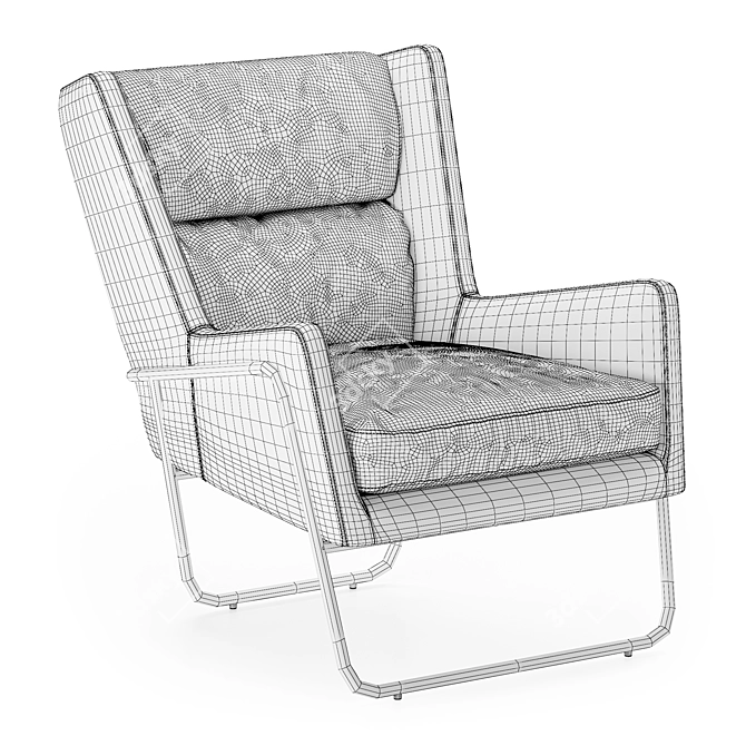Wembley Leather Lounge Chair 3D model image 4