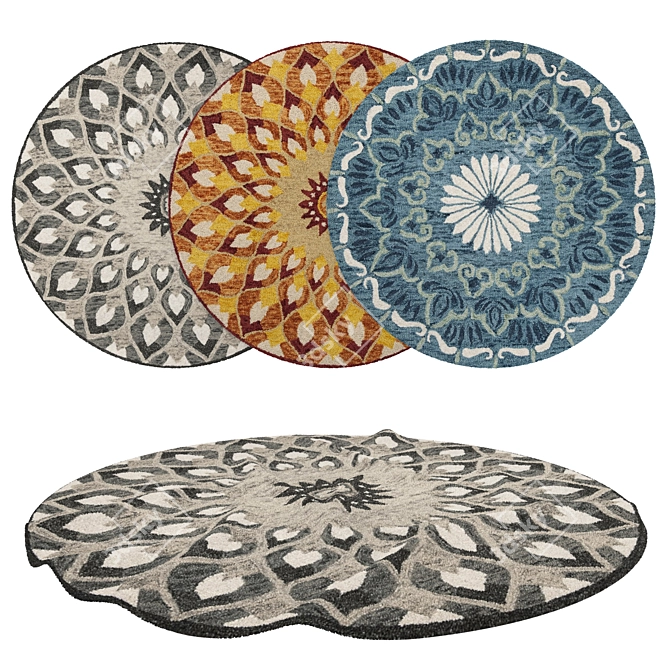 Round Rugs Set 297 3D model image 1