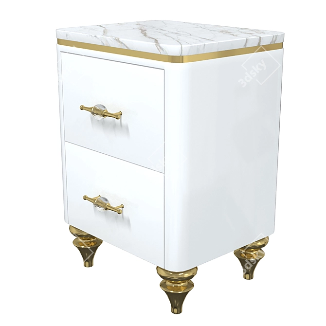 Marble Bedside Tables - Stylish and Elegant 3D model image 3