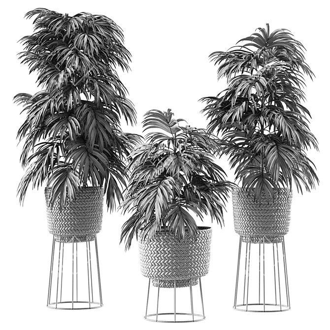 Elegant Bamboo Vase Plant 3D model image 4